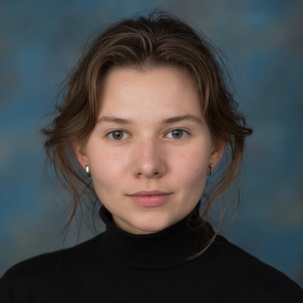 Portrait der Künstlerin Anastasiia in ihrem Wiener Atelier